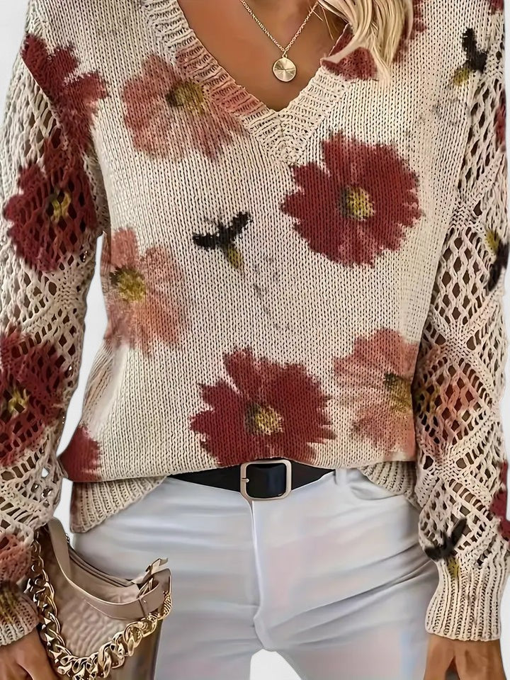 Aurélie - Oversized svetr v barvě slonové kosti s přední kapsou