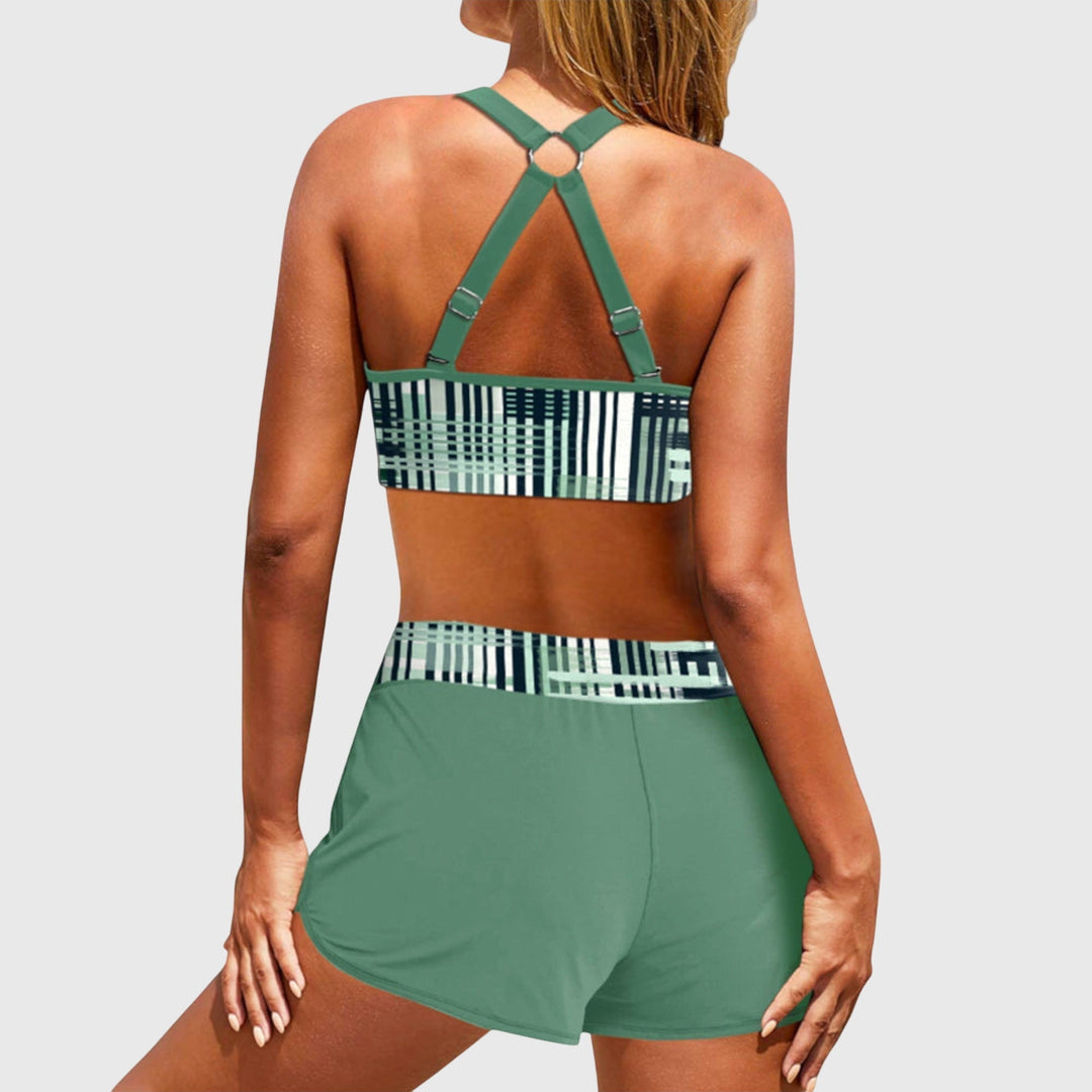 Janelle - Žebrované bikinové kalhotky s vysokým pasem