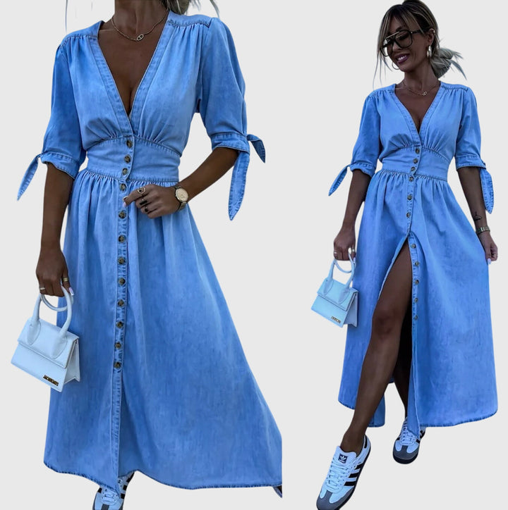 Sophia™ | Elegantní Džínové Šaty