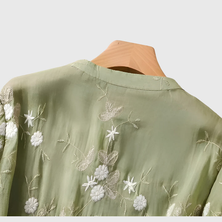 Nellie™ | Elegantní top s vyšívanými květinami