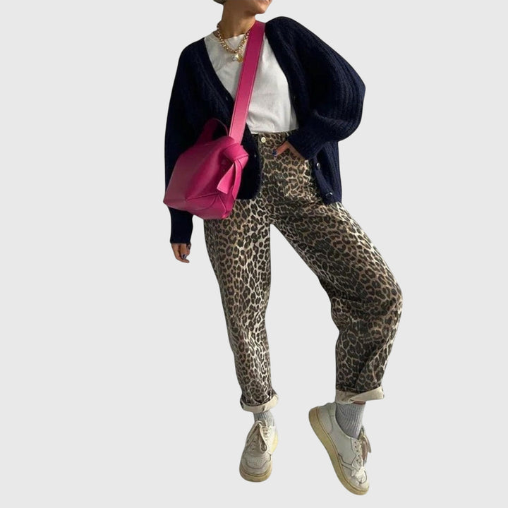 Chandra - Vintage džíny s leopardím potiskem