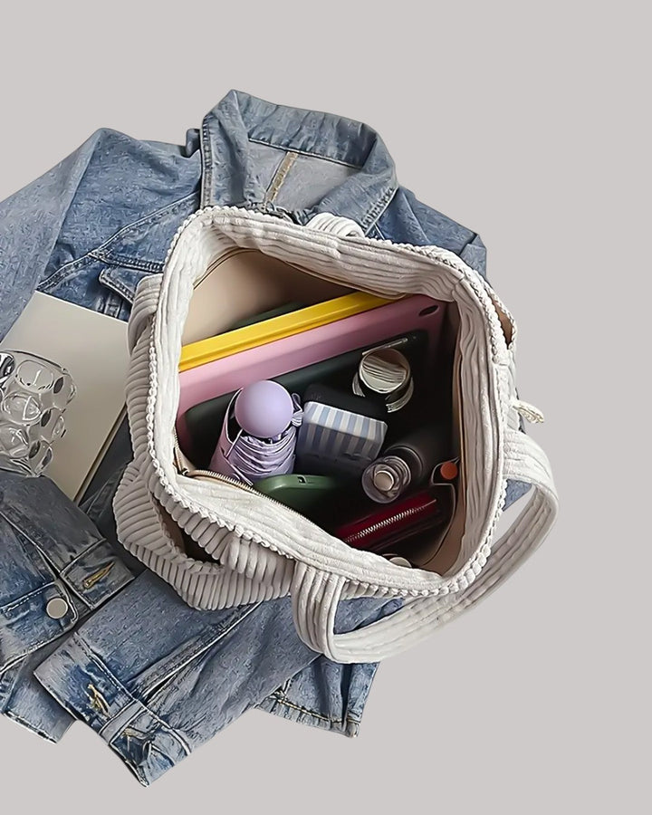 Tilda™ | Stylová žebrovaná taška s provázkem