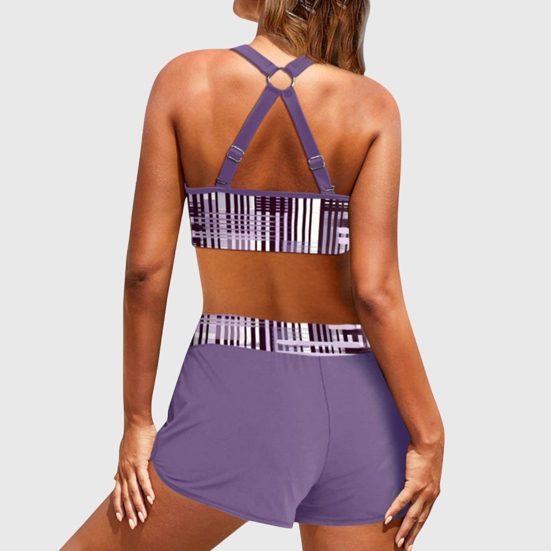 Janelle - Žebrované bikinové kalhotky s vysokým pasem