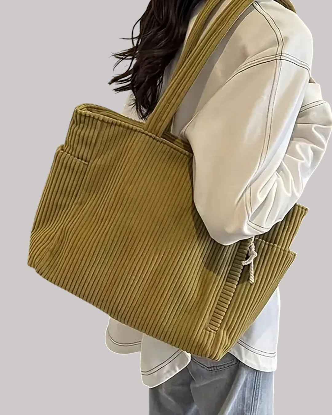 Tilda™ | Stylová žebrovaná taška s provázkem