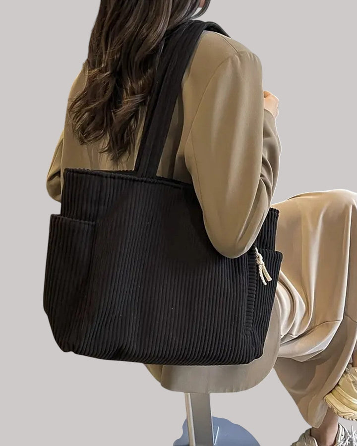 Tilda™ | Stylová žebrovaná taška s provázkem