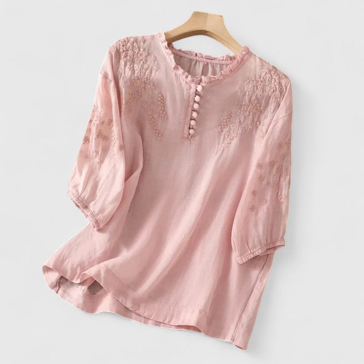 Vasilene | Elegantní blůza s knoflíky vpředu