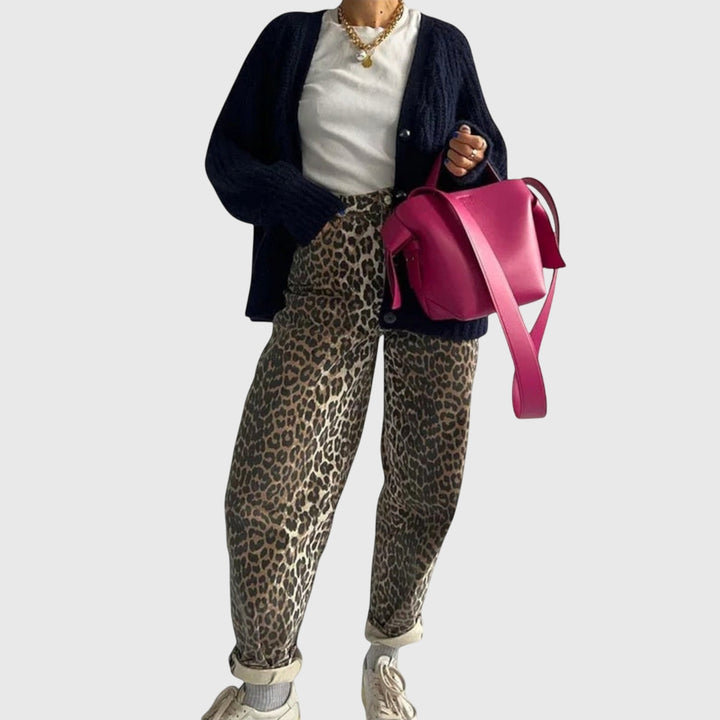 Chandra - Vintage džíny s leopardím potiskem