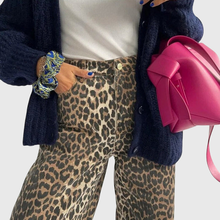 Chandra - Vintage džíny s leopardím potiskem