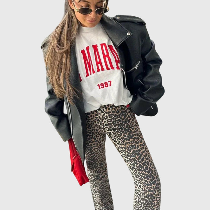 Chandra - Vintage džíny s leopardím potiskem