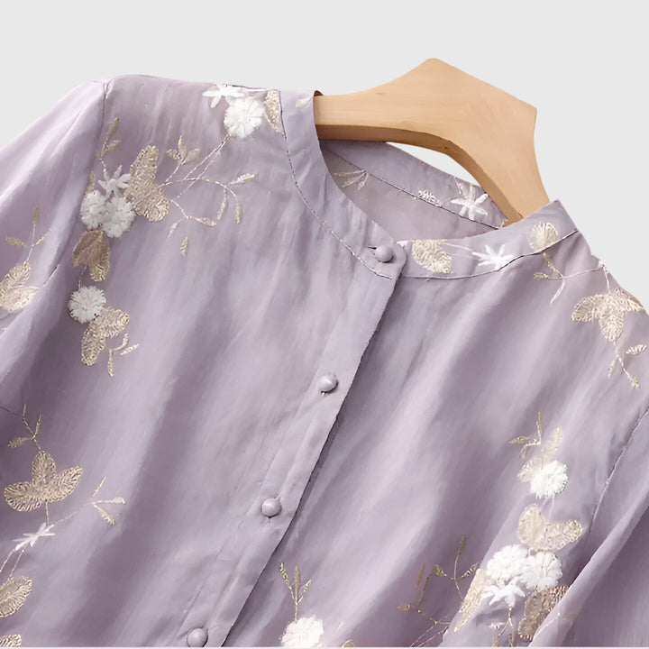 Nellie™ | Elegantní top s vyšívanými květinami