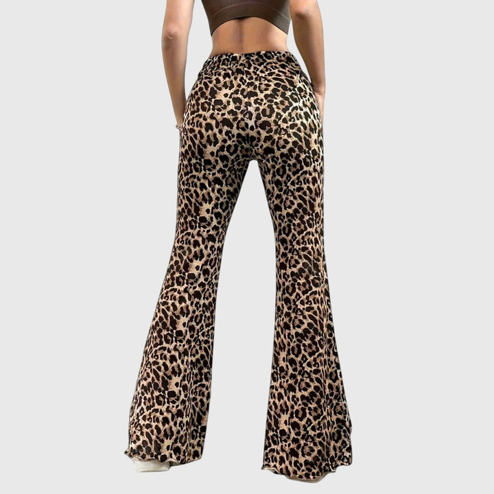 Kalhoty Bootcut s leopardím vzorem