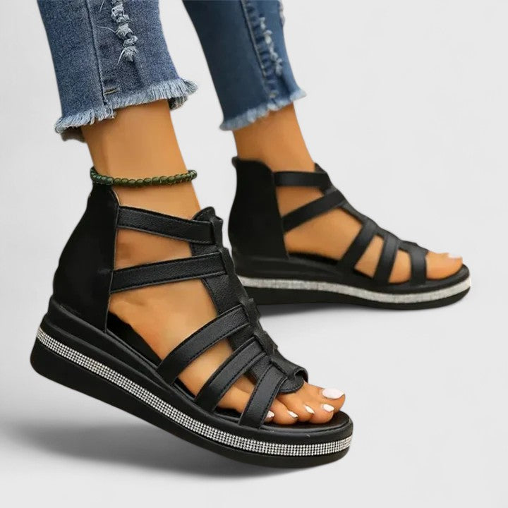 Kendall | Ortopedické sandály se strass kamínky